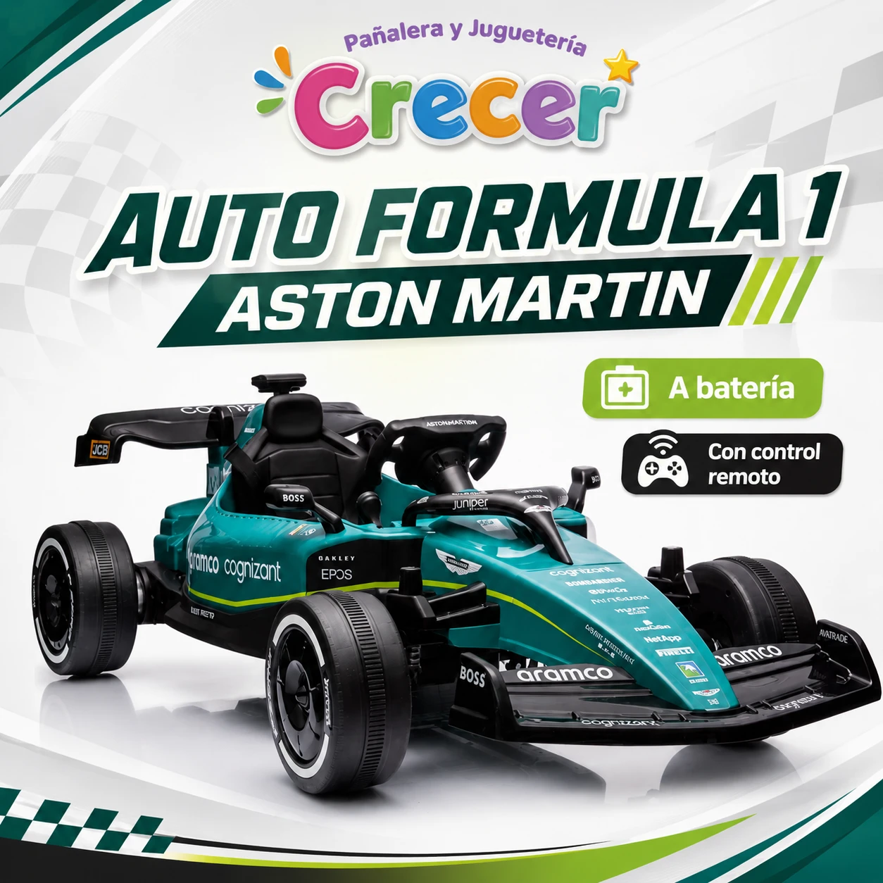Auto verde eléctrico F1 Niños