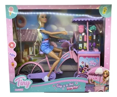 Muñeca Tiny y su Bici Candy Shop
