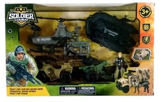 Set soldier combat - soldado, cañon y 3 vehiculos