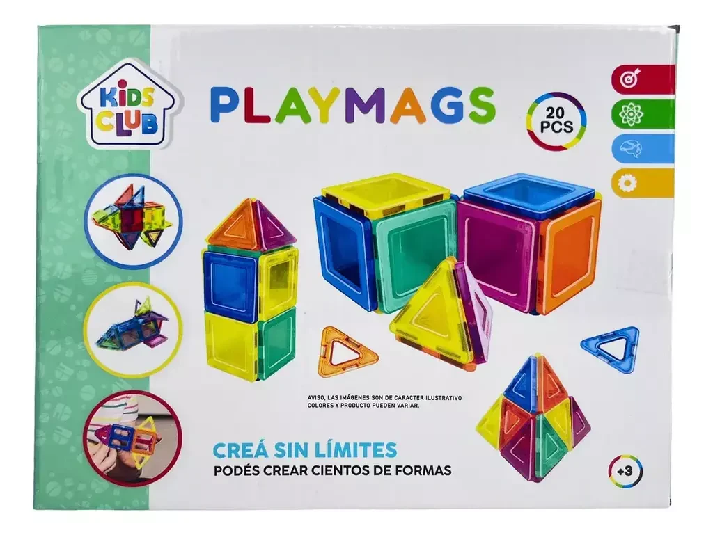 Juego de bloques magnéticos 20 piezas