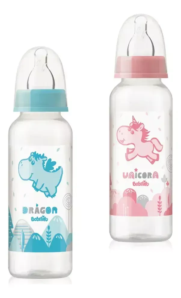 Biberón 250ml Tetina de silicona Talle 1-2-3 Babelito