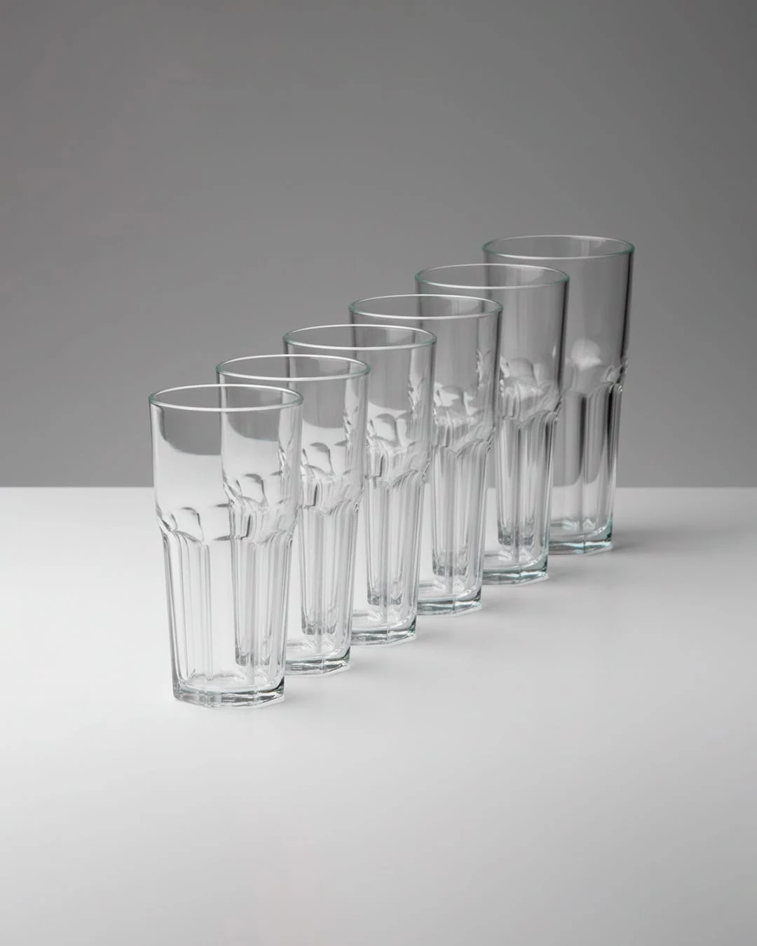 Vaso facetado alto 330ml x6